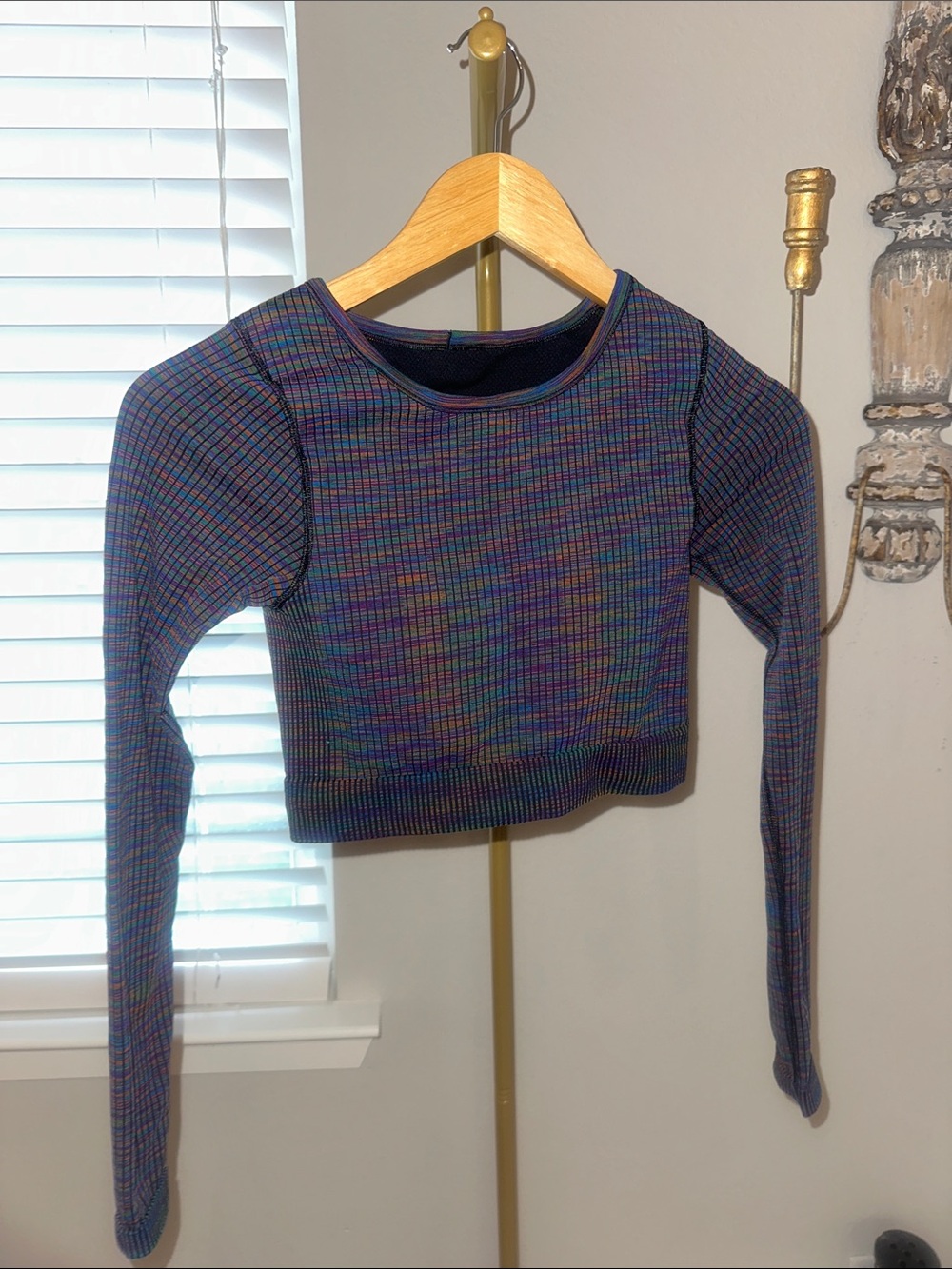 lululemon athletica Multicolor Ribbed Long-Sleeve Crop Top
